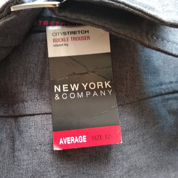 New York & Company Gray buckle trousers city Stretch - Picture 4 of 7